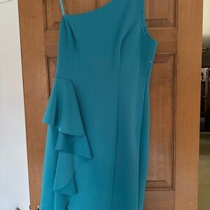 Eliza J Asymmetrical Teal Dress